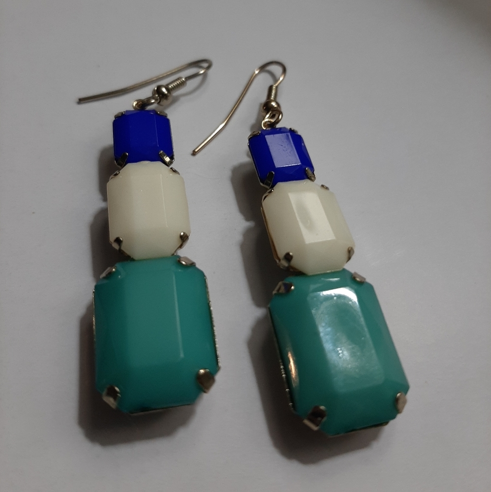 Tri-Color Statement Earrings